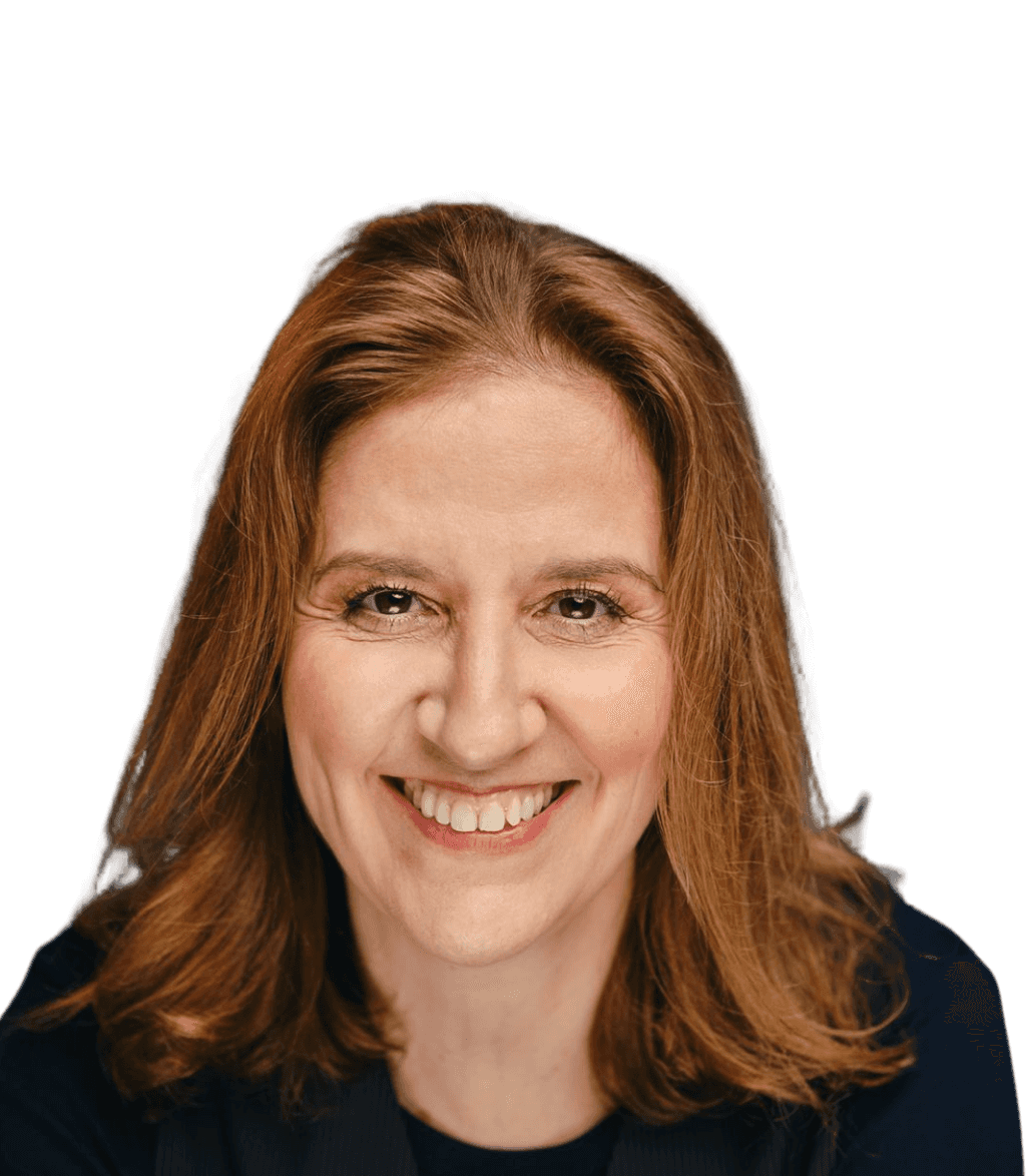Maria de Campos, terapeuta para mulheres, a sorrir com expressão acolhedora